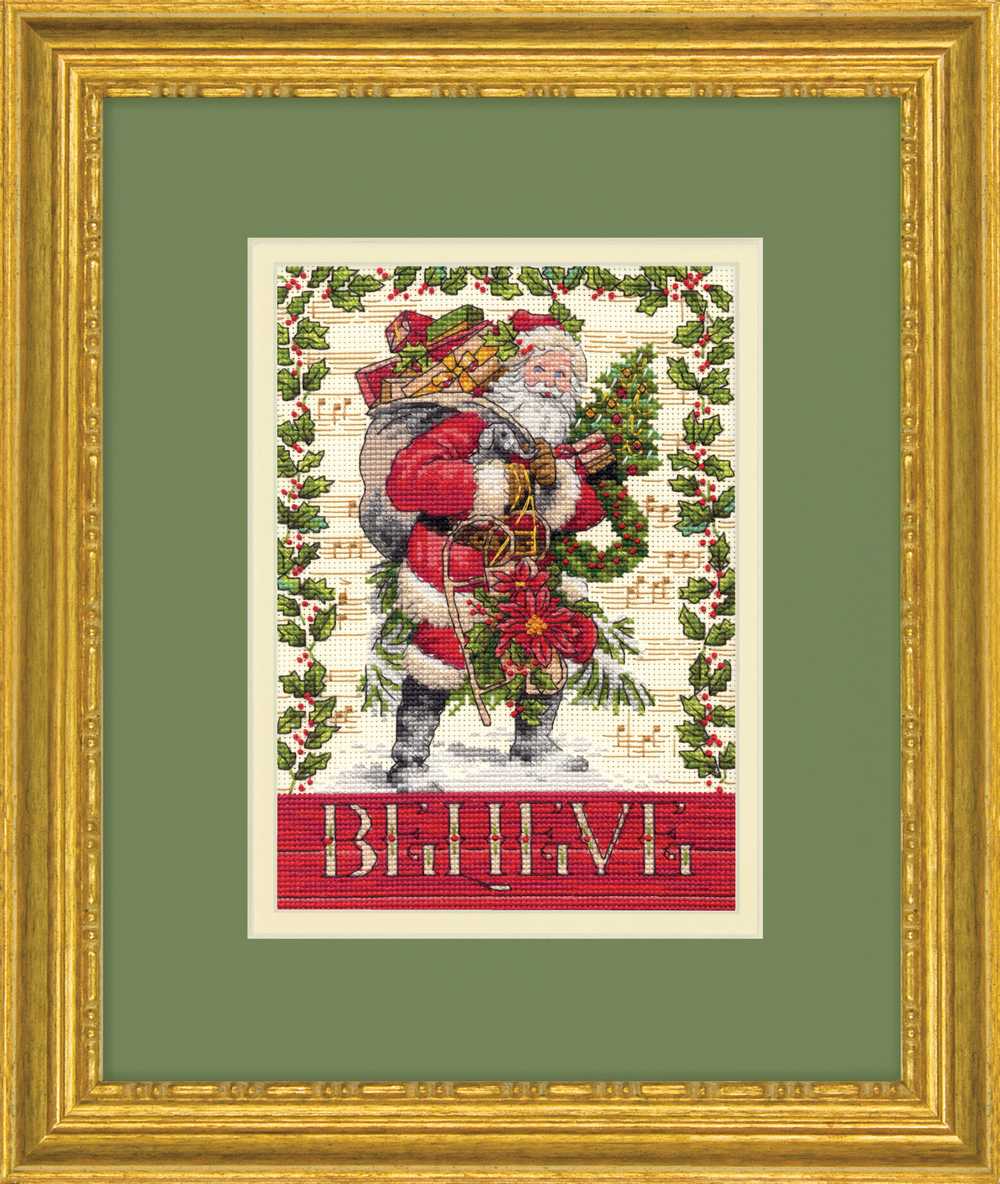 Believe in Santa Cross Stitch Kit - Dimensions Gold