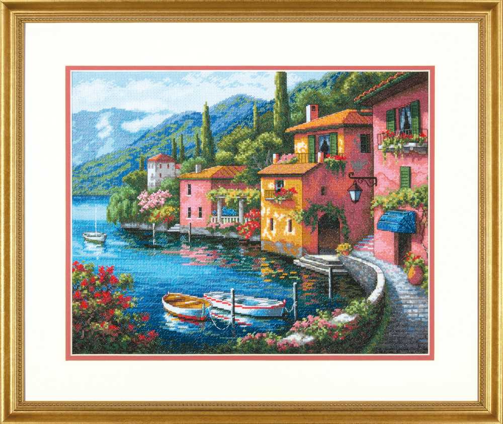 Lakeside Village Cross Stitch Kit - Dimensions Gold