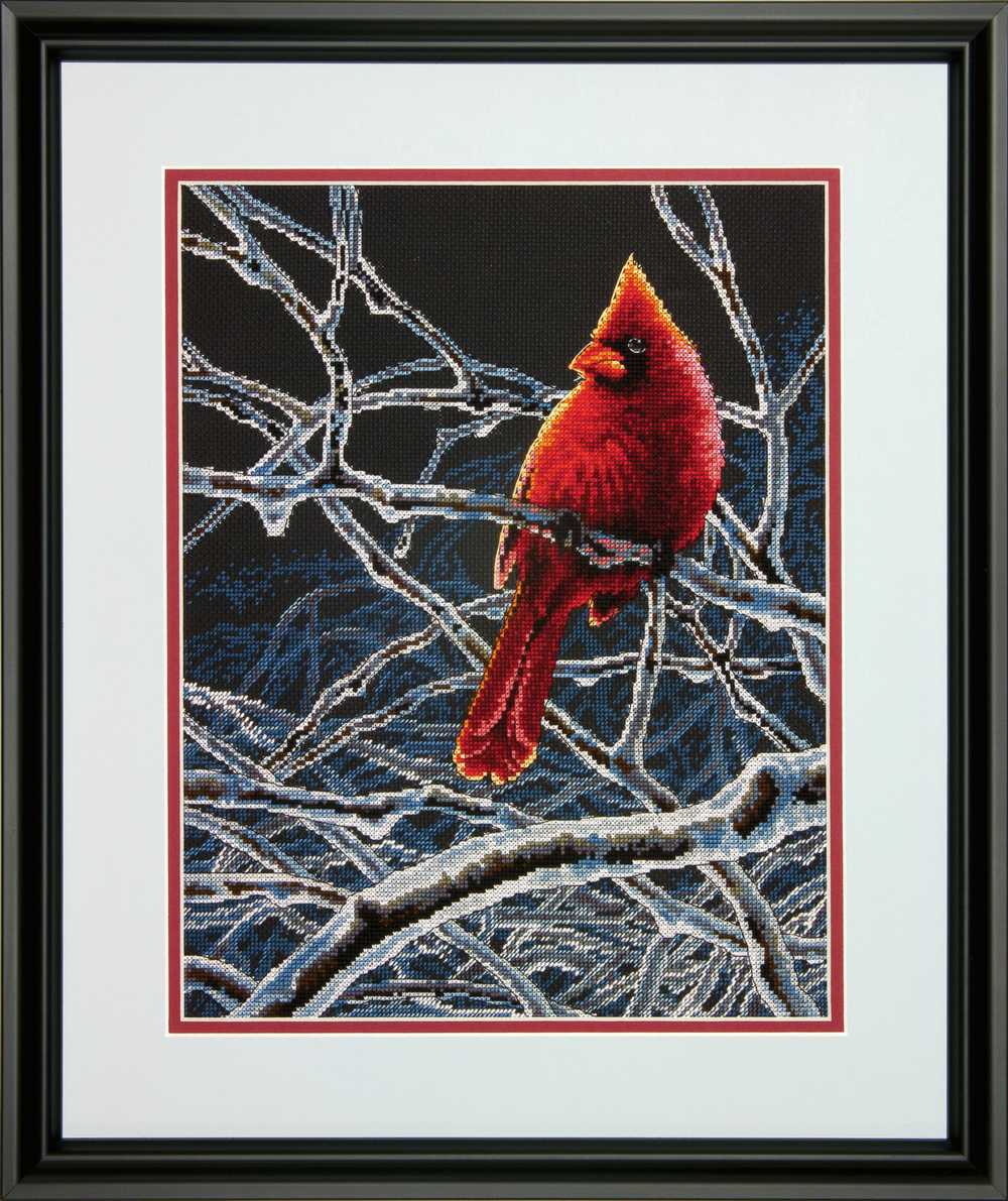 Ice Cardinal Cross Stitch Kit - Dimensions