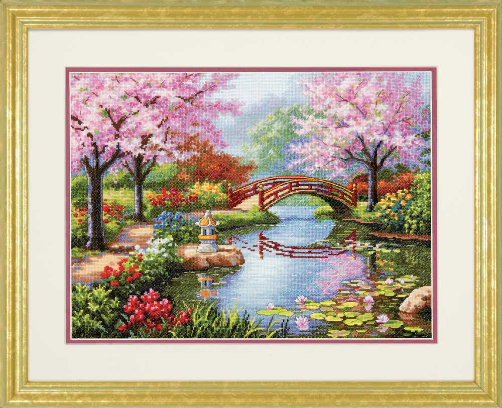 Japanese Garden Cross Stitch Kit - Dimensions Gold