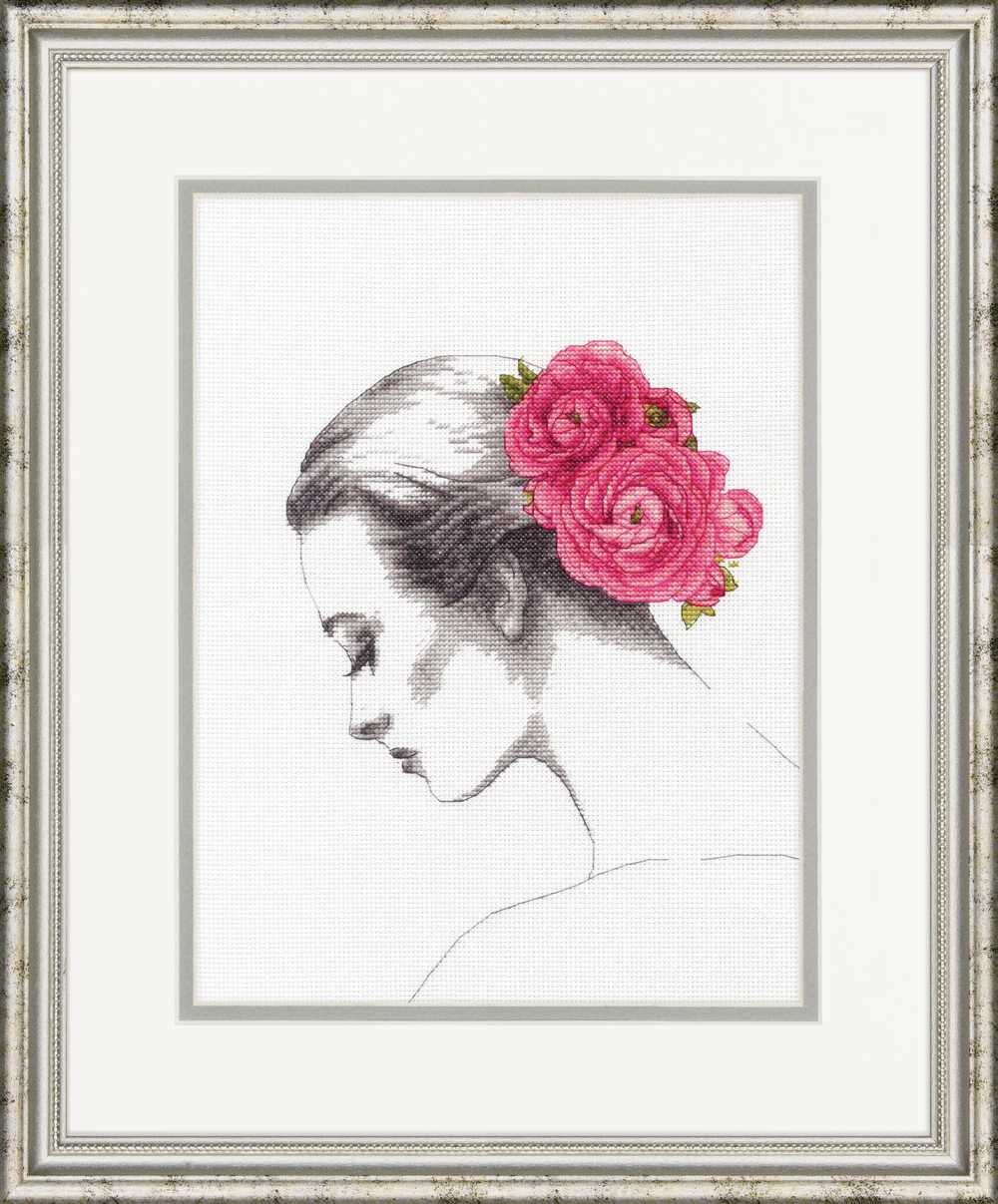 Floral Portrait Cross Stitch Kit - Dimensions