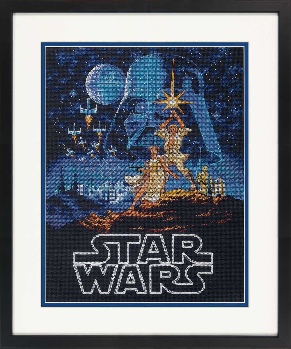 Star Wars Luke and Princess Leia Cross Stitch Kit - Dimensions