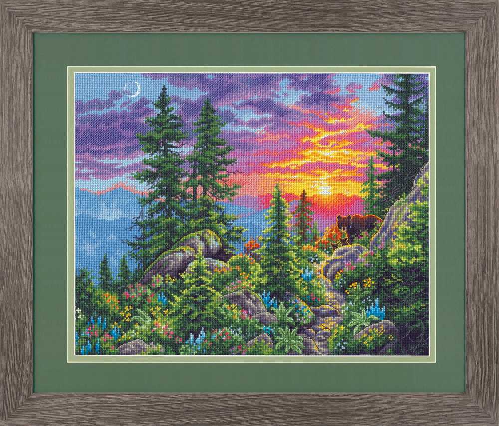 Sunset Mountain Trail Cross Stitch Kit - Dimensions