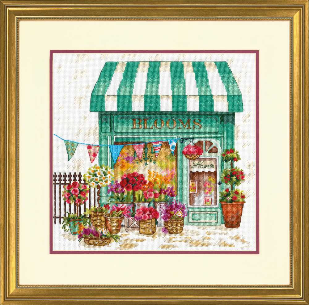 Blooms Flower Shop  Cross Stitch Kit Dimensions