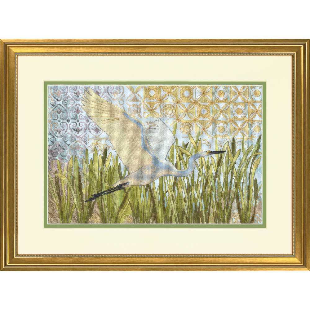 Egret in Flight Cross Stitch Kit Dimensions