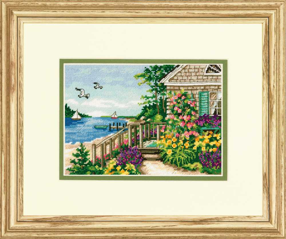 Bayside Cottage Cross Stitch Kit - Dimensions Gold