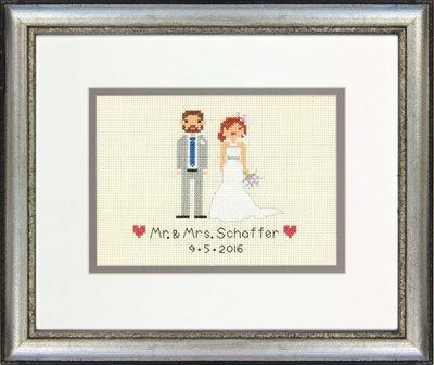 Wedding Record Bride and Groom Mini Cross Stitch Kit - Dimensions