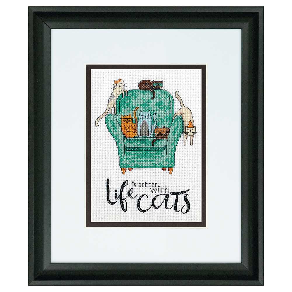 Playful Cats Cross Stitch Kit Dimensions