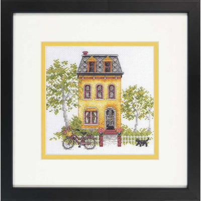 Yellow House Cross Stitch Kit - Dimensions Gold