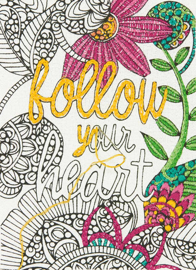 Follow Your Heart Embroidery Kit - Dimensions