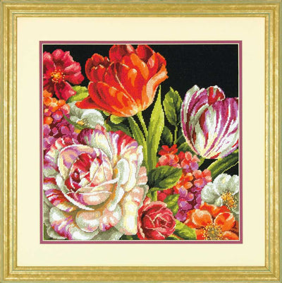 Bouquet On Black Tapestry Kit - Dimensions