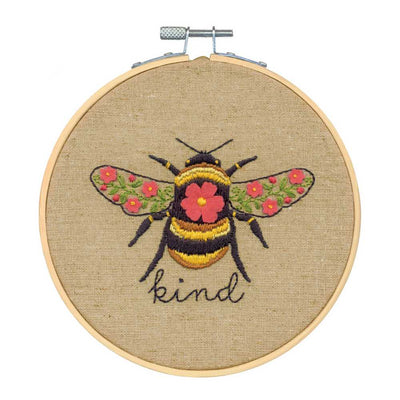 Bee Kind Embroidery Kit with Hoop Dimensions