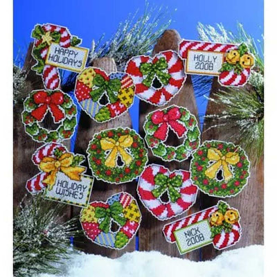 Candy Canes & Wreaths Cross Stitch Kit - Design Works