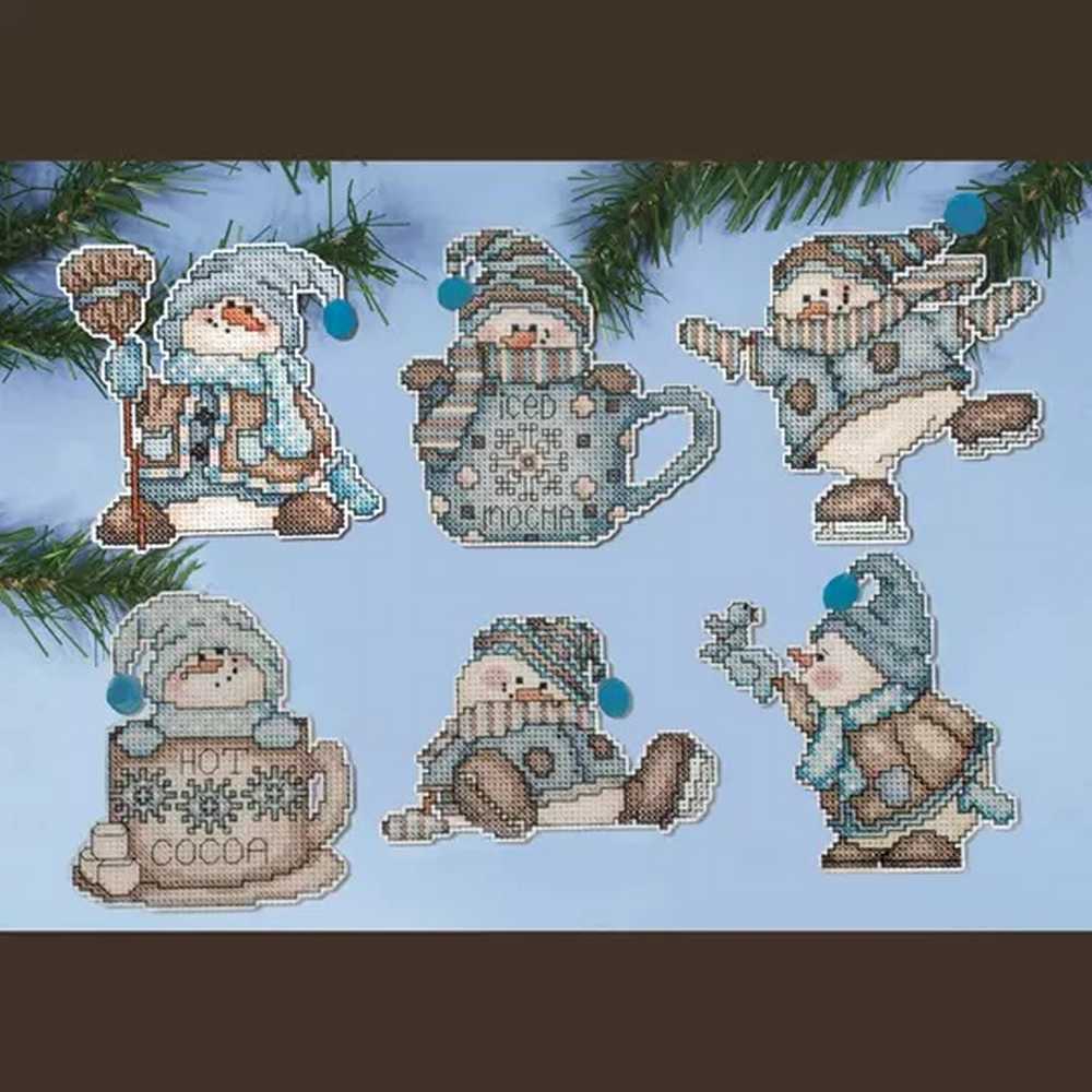 Cocoa Snowmen Cross Stitch Kit - Design Works