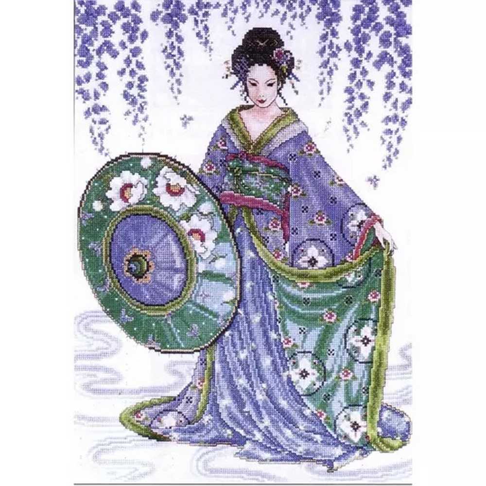 Blue Geisha Cross Stitch Kit - Design Works SALE