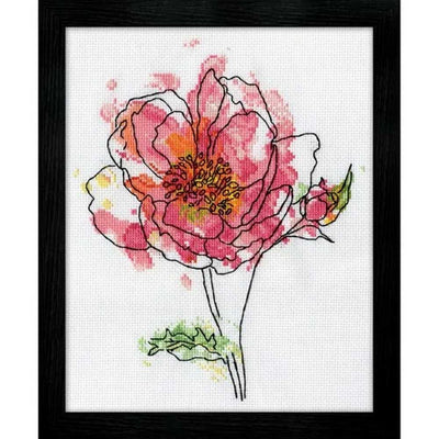 Pink Floral Cross Stitch Kit - Design Works