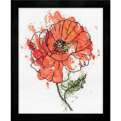 Peach Floral Cross Stitch Kit - Design Works