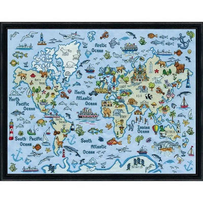 World Map Cross Stitch Kit - Design Works