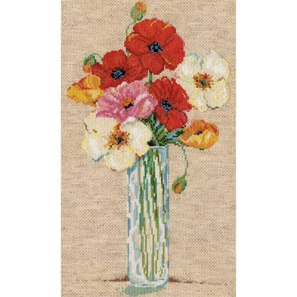 Poppy Vase Cross Stitch Kit - Design Works