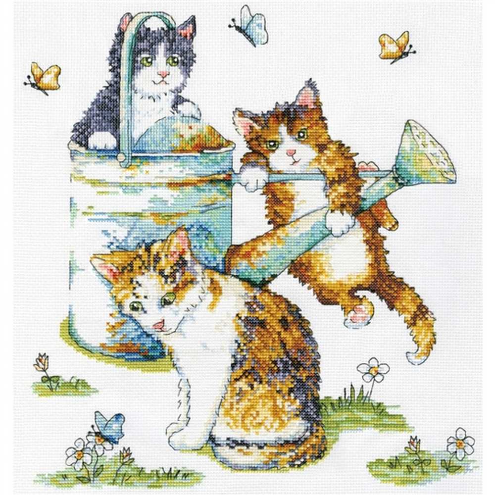 Watering Can Cats II Cross Stitch Kit - Design Works