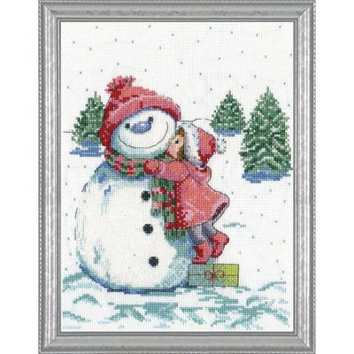 Red Hat Snowman Cross Stitch Kit - Design Works