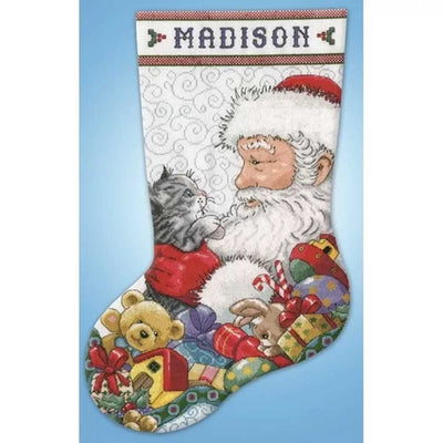 Santa and Kitten Cross Stitch Kit - Design Works