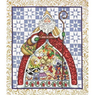 12 Days of Christmas Santa Cross Stitch Kit - Design Works