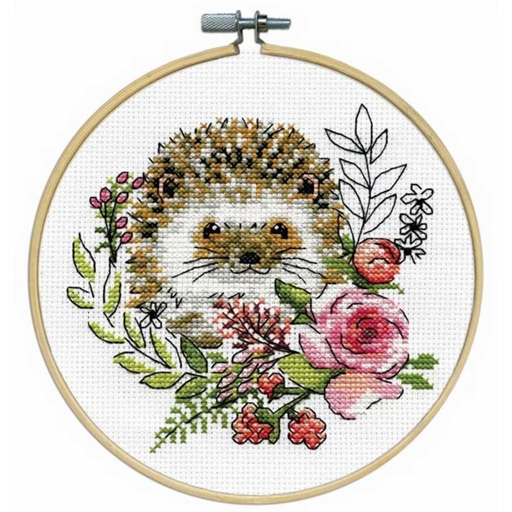 Hedgehog with Hoop Cross Stitch Kit - Design Works