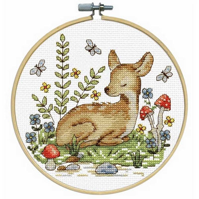 Deer with Hoop Cross Stitch Kit - Design Works