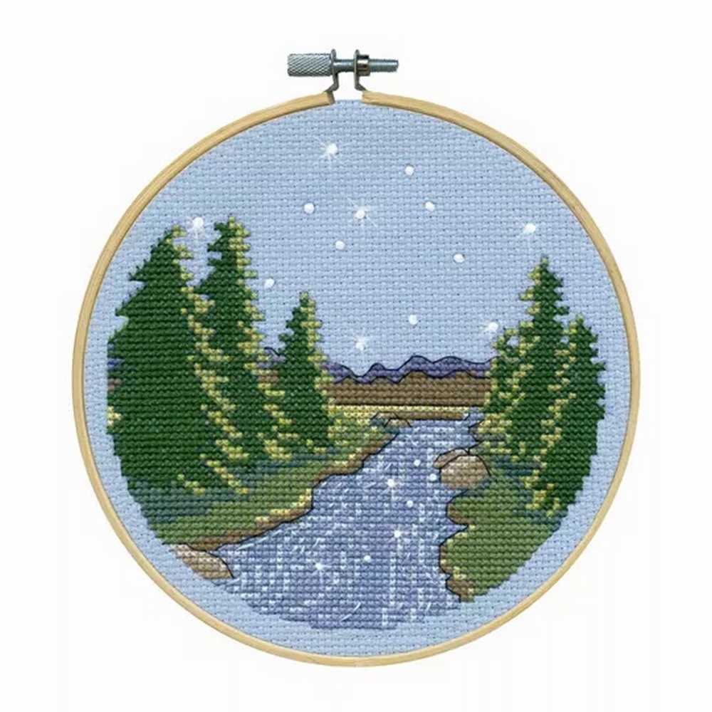 Starry Night Hoop Cross Stitch Kit - Design Works