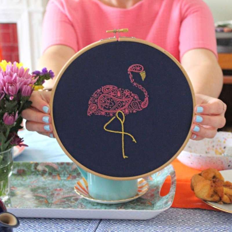 Flamingos Kit ~ Paraffle Embroidery