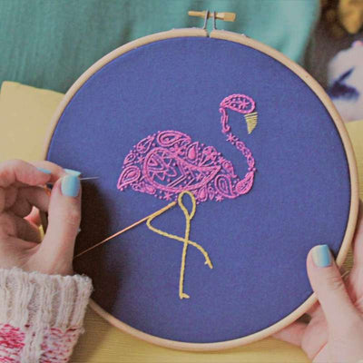 Flamingos Kit ~ Paraffle Embroidery