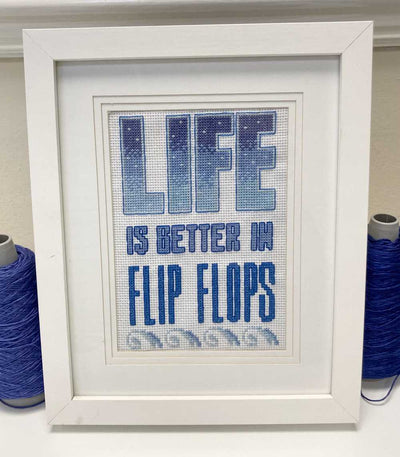 Life Is Better In Flip Flops Cross Stitch Kit - Emma Louise Art Stitch