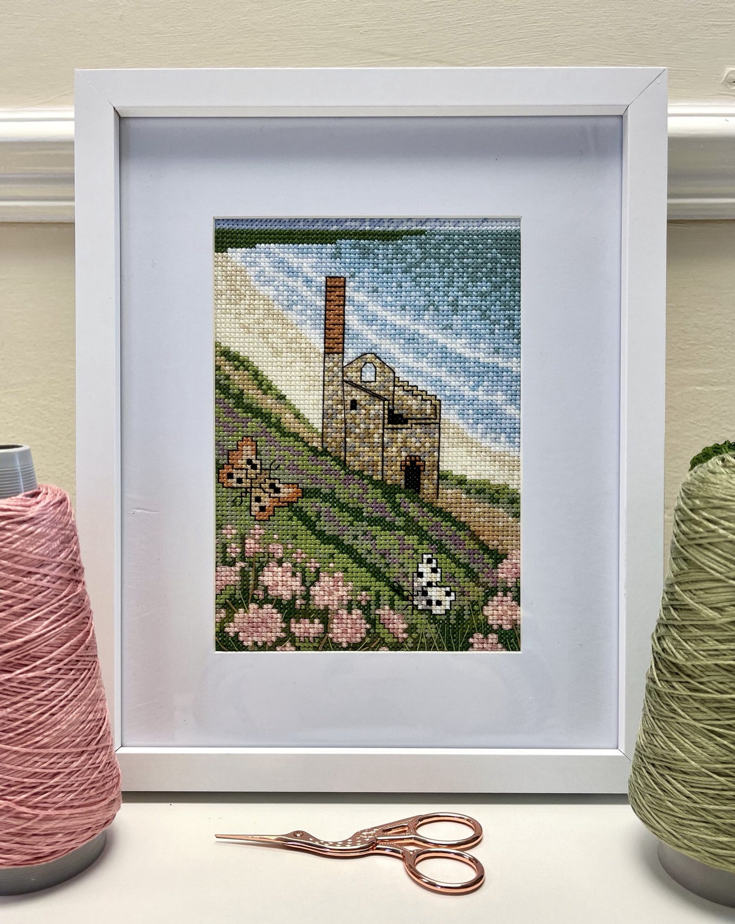 Coastal Tin Mine Cross Stitch Kit - Emma Louise Art Stitch