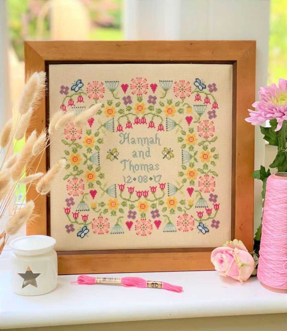 Flower Wedding Sampler Cross Stitch Kit Historical Sampler Co