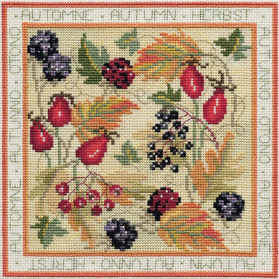 Four Seasons - Autumn Cross Stitch Kit by Derwentwater Designs