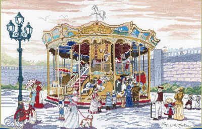 Carousel at Montmartre - All Our Yesterdays Cross Stitch Kit by Faye Whittaker*