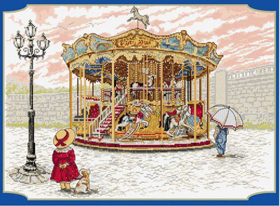 Snowy Carousel - All Our Yesterdays Cross Stitch Kit by Faye Whittaker