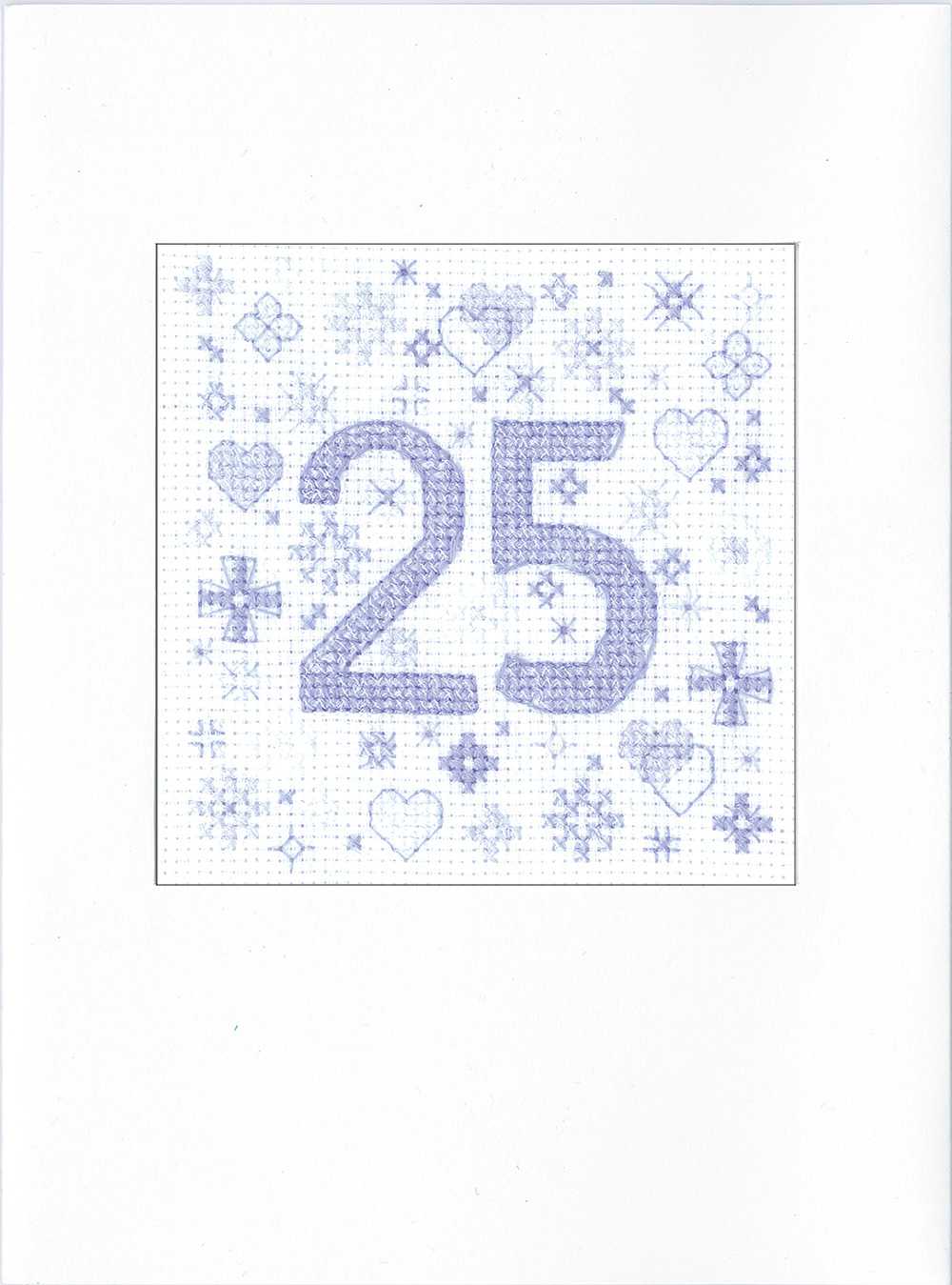 25th Occasion Card Cross Stitch Kit ~ Heritage Crafts