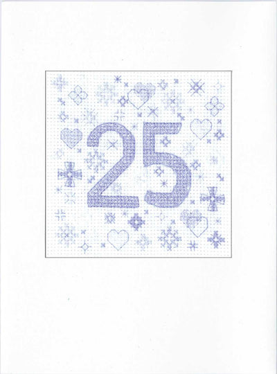 25th Occasion Card Cross Stitch Kit ~ Heritage Crafts