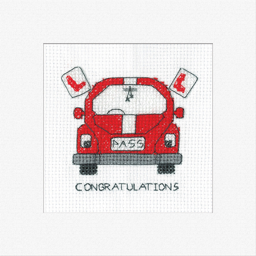 Driving Test Cross Stitch Card - Heritage Crafts