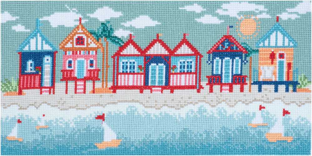 Beach Huts Cross Stitch Kit ~ Trimits