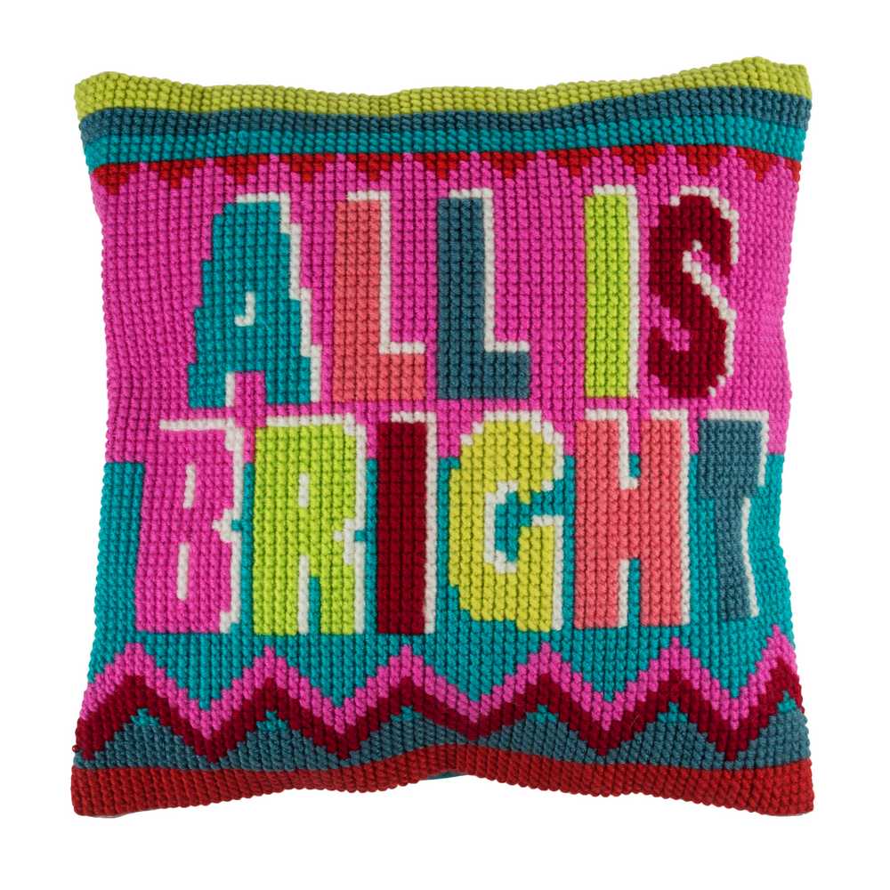 All Is Bright Christmas Printed Cushion Cross Stitch Kit ~ Trimits