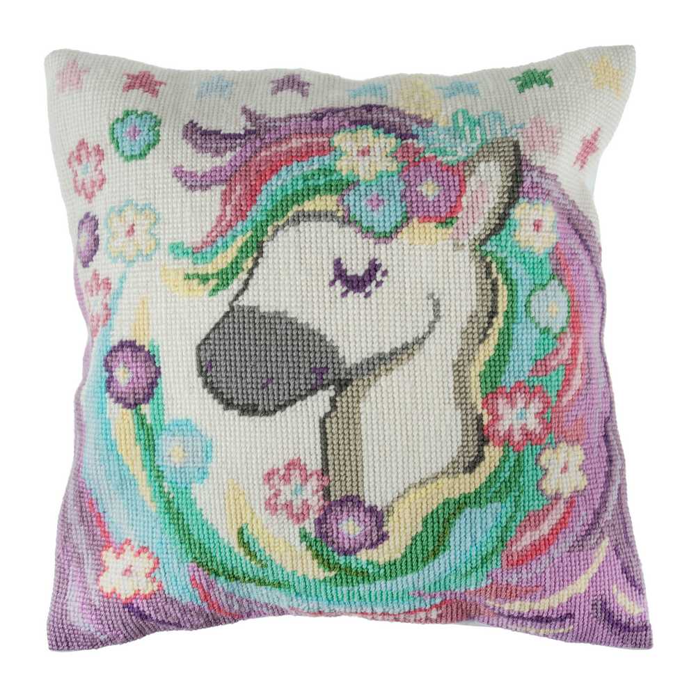 Unicorn Cushion Tapestry/Half Cross Stitch Kit ~ Trimits