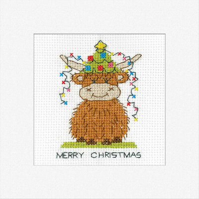 Highland Christmas Lights Cross Stitch Card - Heritage Crafts