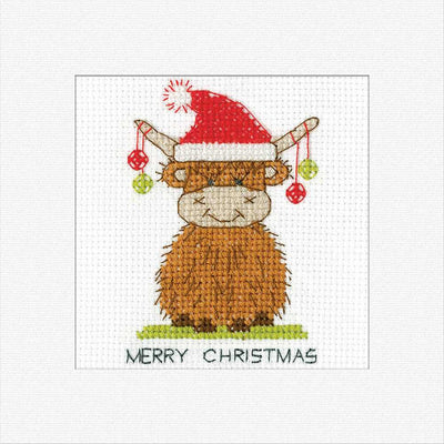 Highland Santa Cross Stitch Card - Heritage Crafts