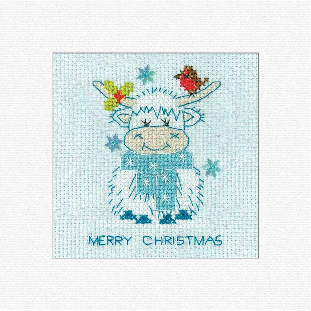 Frosted Highland Scarf Cross Stitch Card - Heritage Crafts