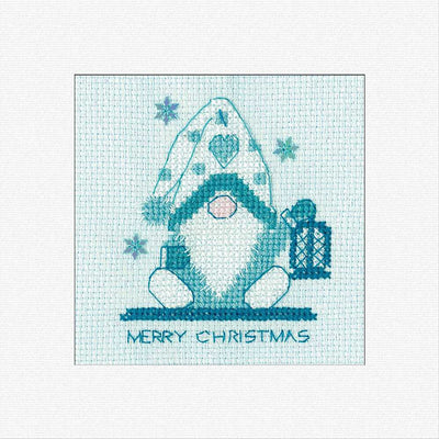 Frosted Gonk Lantern Cross Stitch Card - Heritage Crafts