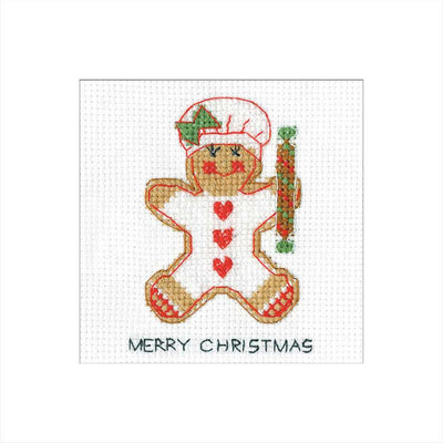 Gingerbread: Baker Girl Cross Stitch Card - Heritage Crafts