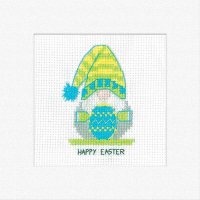 Easter Egg Green Christmas Cross Stitch Card - Gonk - Heritage Crafts